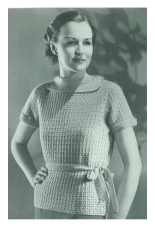 Download #1425 EMMY SUIT BLOUSE VINTAGE CROCHET PATTERN - Princess of Patterns | PDF