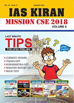 Read Online IAS KIRAN MISSION CSE AUGUST 2018 VOLUME 6 ENGLISH - Think Tank of Kiran Prakashan & KICX | PDF