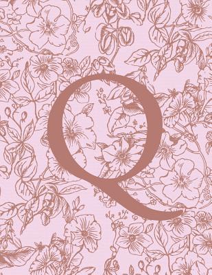 Full Download Q: Monogram Initial Notebook For Women And Girls-Pink And Brown Floral-120 Pages 8.5 x 11 -  file in ePub