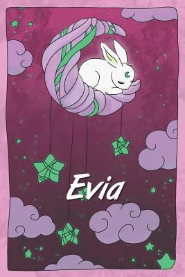 Read Online Evia: personalized notebook sleeping bunny on the moon with stars softcover 120 pages blank useful as notebook, dream diary, scrapbook, journal or gift idea - Jenny Illus file in ePub