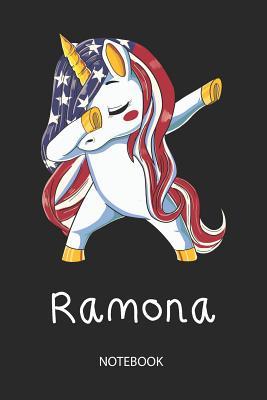 Read Online Ramona - Notebook: Blank Lined Personalized & Customized Name Patriotic USA Flag Hair Dabbing Unicorn School Notebook / Journal for Girls & Women. Funny Unicorn Desk Accessories & First Day Of School, 4th of July, Birthday, Christmas & Name Day Gift. -  file in PDF