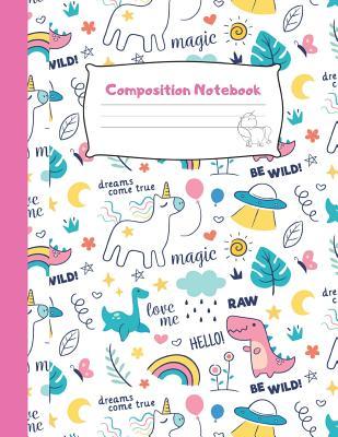 Full Download Composition Notebook: Unicorns and Dinosaurs Story Journal with Dashed Midline Book Grades K-2 150 Pages - Megan Clark file in ePub