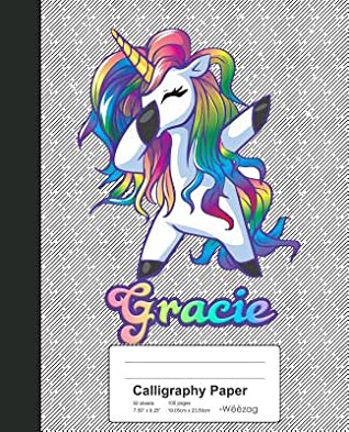 Read Online Calligraphy Paper: GRACIE Unicorn Rainbow Notebook -  file in PDF